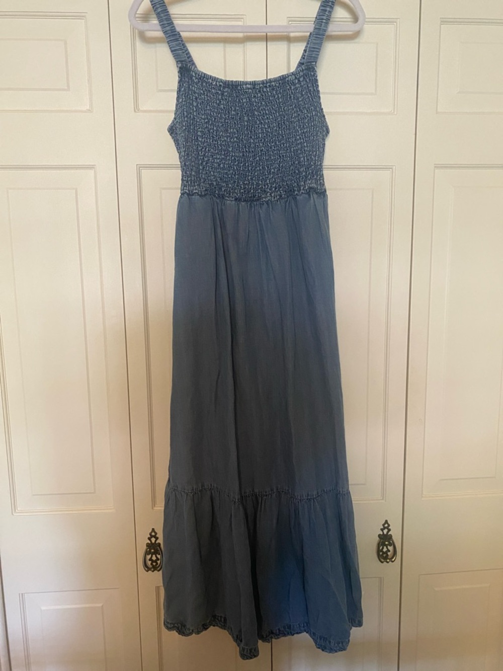 Marine Layer chambray Smocked Maxi sunDress